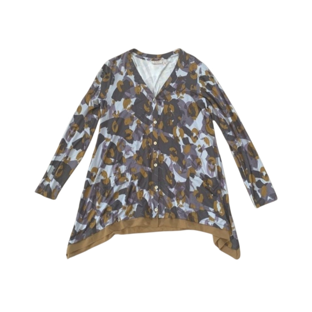 LOGO Printed Tunic Women’s S Lori Goldstein Button Cardigan Printed Sharkbite